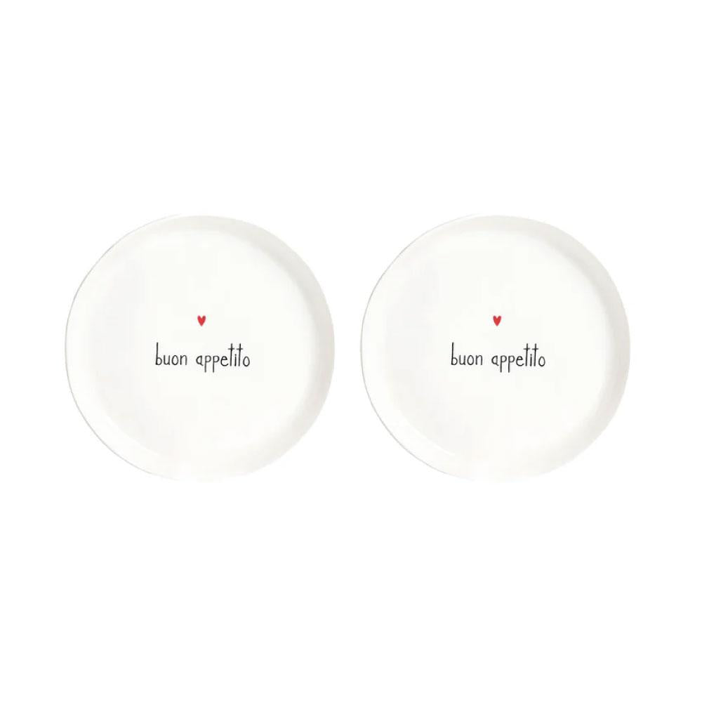 Set van 2 dessertborden Eet smakelijk