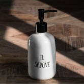 Dosasapone bianco con decoro Il Sapone