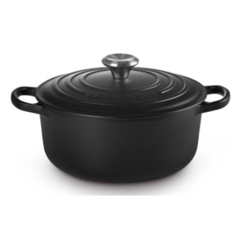 Evolution ronde gietijzeren cocotte, matzwart geëmailleerd Ø 20