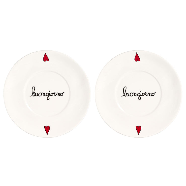 Set aus zwei Untertassen für Frühstückstassen