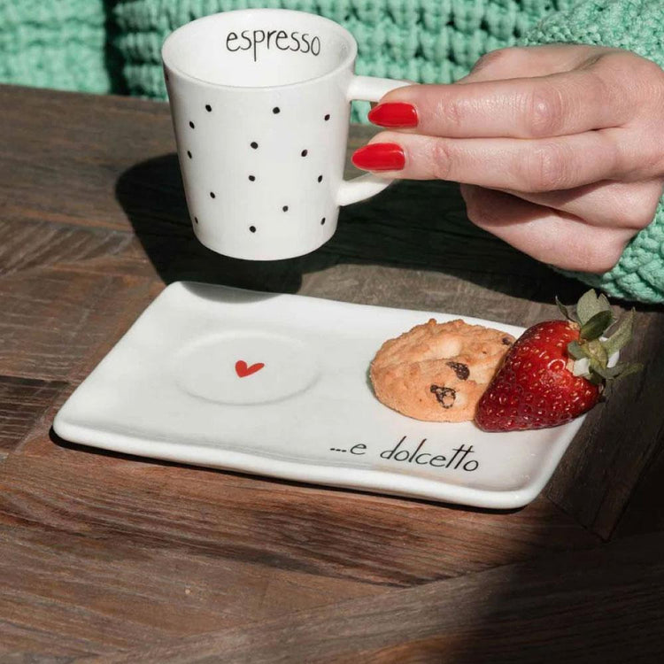 Set van 2 schoteltjes voor Espresso Dolcetto kopjes