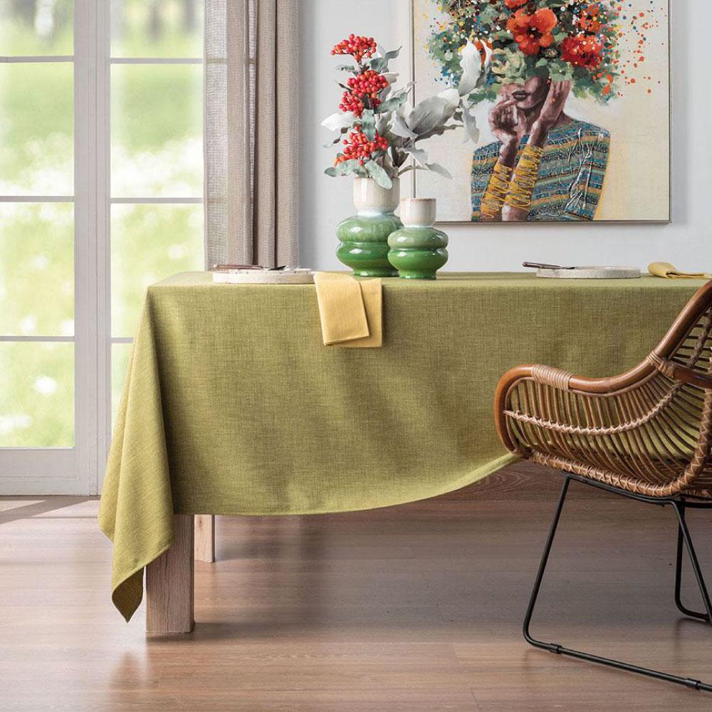 Schmutzabweisende Tischdecke Kardamom 155x180 cm - 6 Plätze