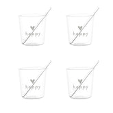 SET 4 BICCH. ESPRESSO HAPPY BIANCO